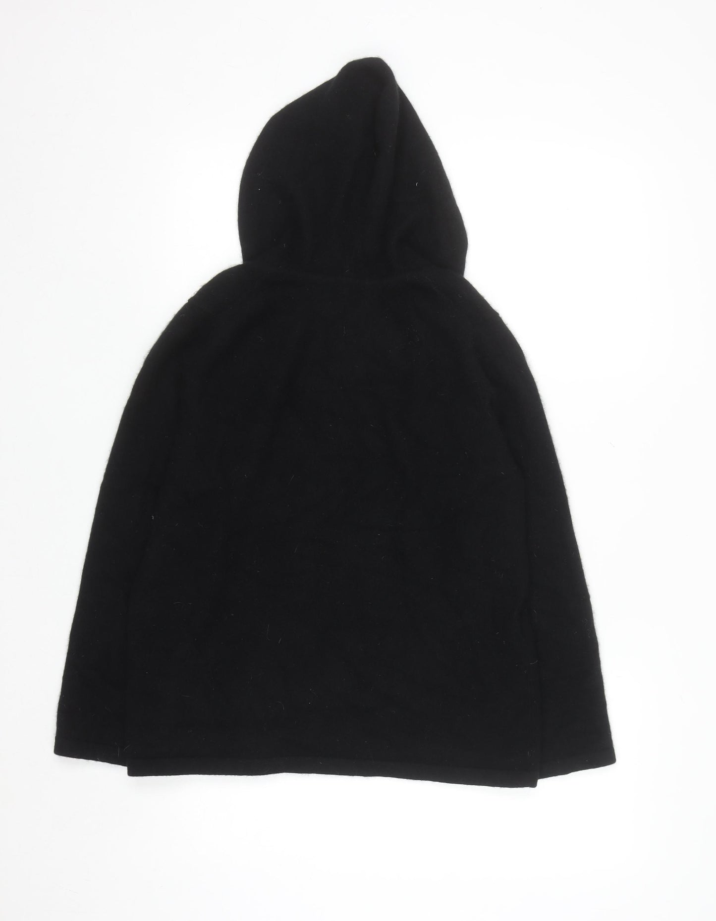 Pure Collection Women Black Size 16 Cashmere Pullover Hoodie