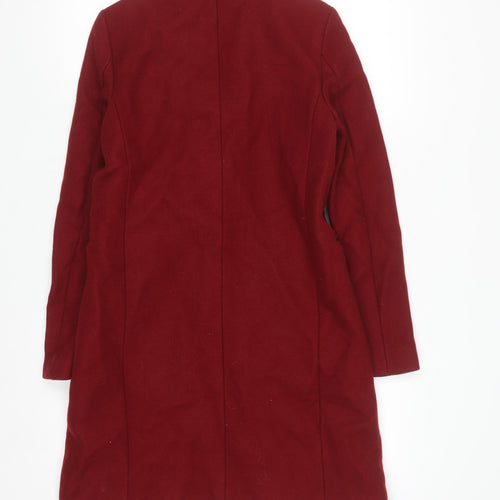 Zara Woman Red Wool Blend Long Overcoat XS