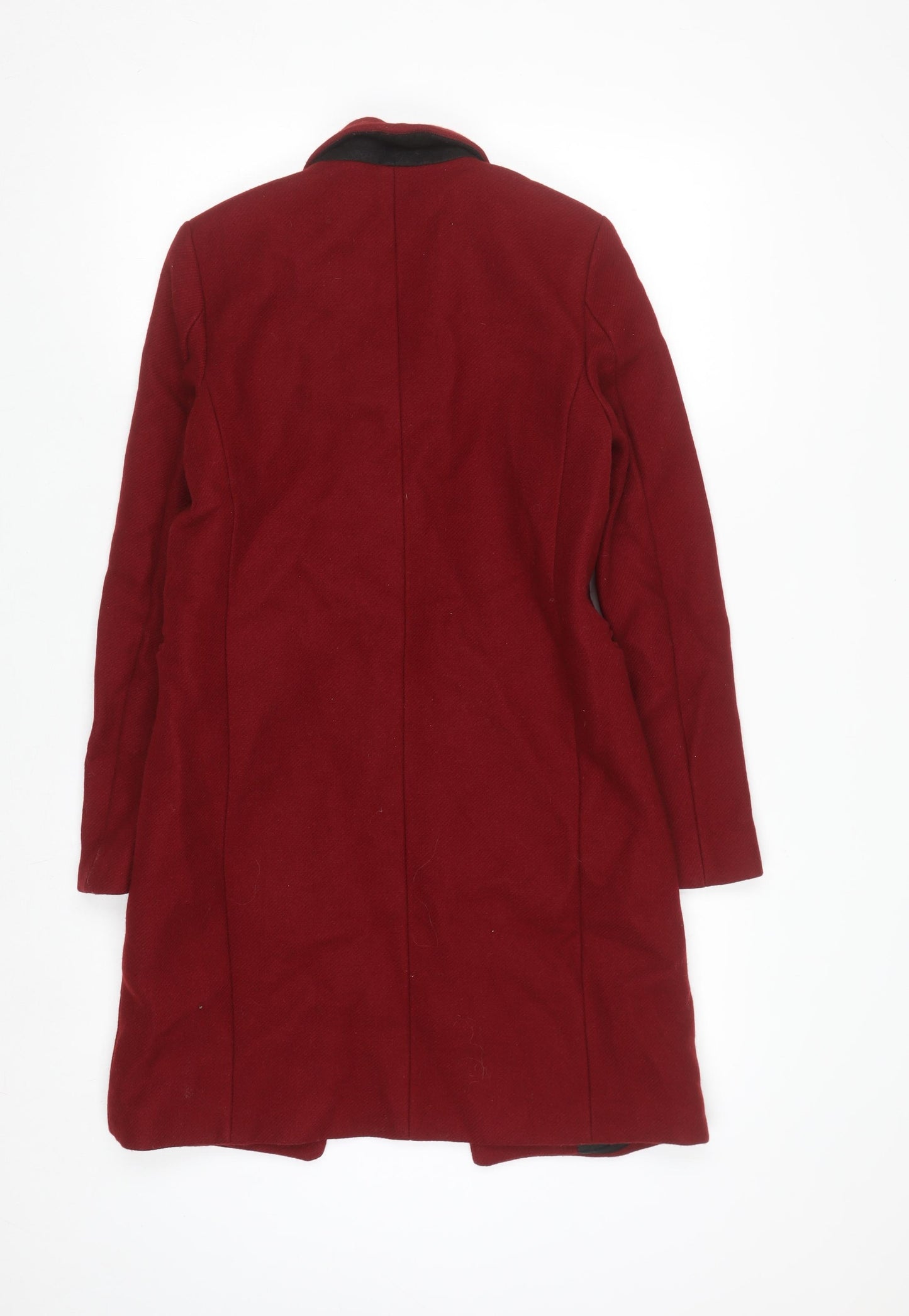 Zara Woman Red Wool Blend Long Overcoat XS