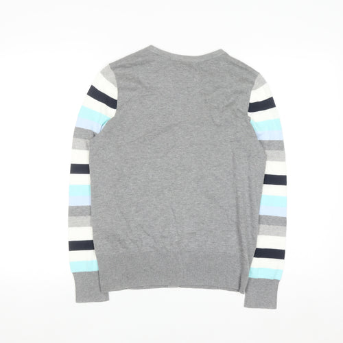 Lands' End Women's Multicoloured Striped Cotton Cardigan Size S Petite
