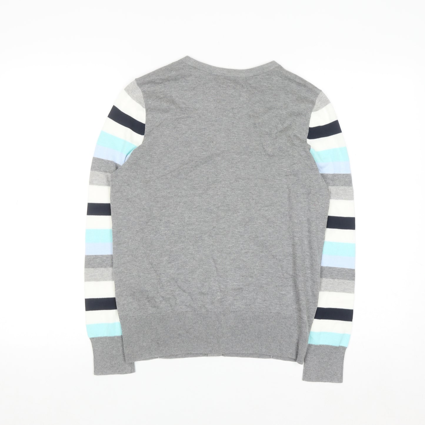 Lands' End Women's Multicoloured Striped Cotton Cardigan Size S Petite