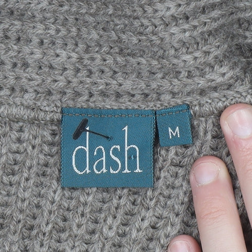 Dash Men's Beige Chunky Knit Wool Blend Cardigan M