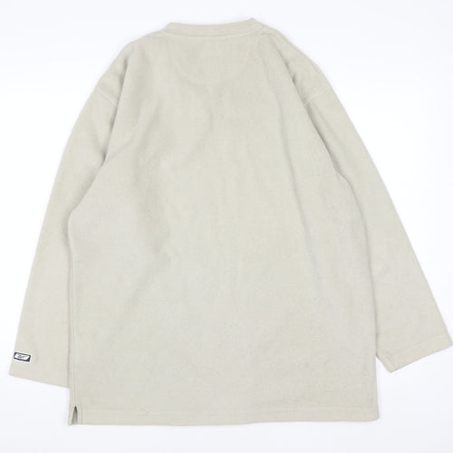 Reebok Men's Beige Fleece V-Neck Pullover Sweatshirt M