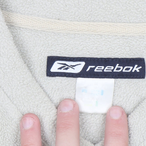 Reebok Men's Beige Fleece V-Neck Pullover Sweatshirt M