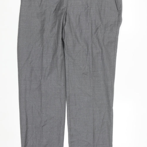 Marks and Spencer Men Grey Wool Dress Pants 34W 31L Regular Fit