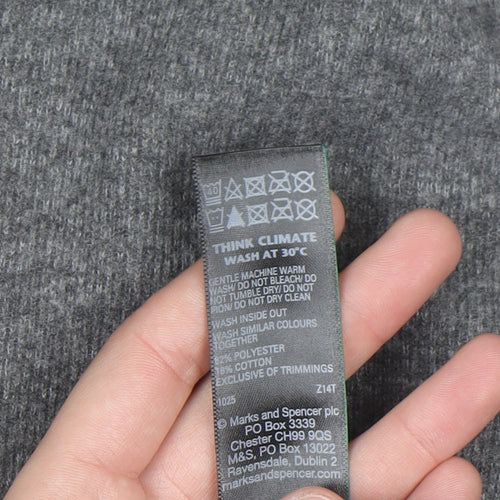 Marks and Spencer Women Grey Sheath Knit Dress Size 8 Long Sleeve High Neck