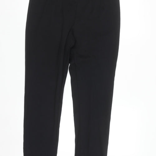 Marks and Spencer Women's Black Size 14 Long Stretch Straight Trousers