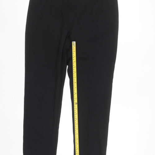 Marks and Spencer Women's Black Size 14 Long Stretch Straight Trousers