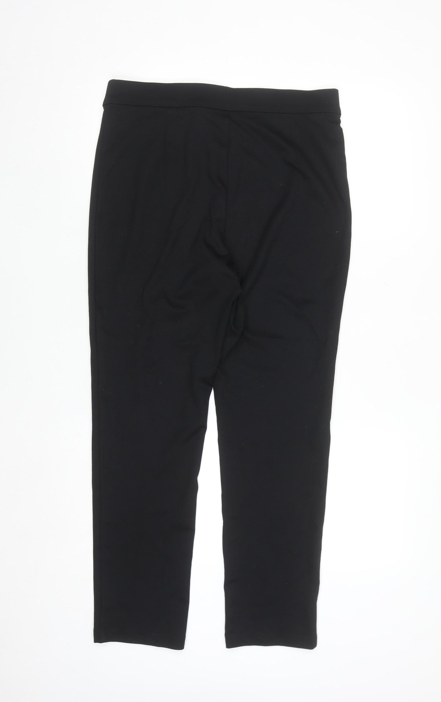 Marks and Spencer Women's Black Size 14 Long Stretch Straight Trousers