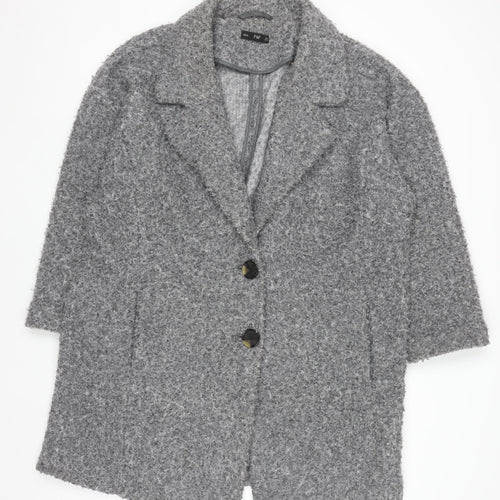 F&F Women’s Grey Textured Mid-Length Overcoat Size 18