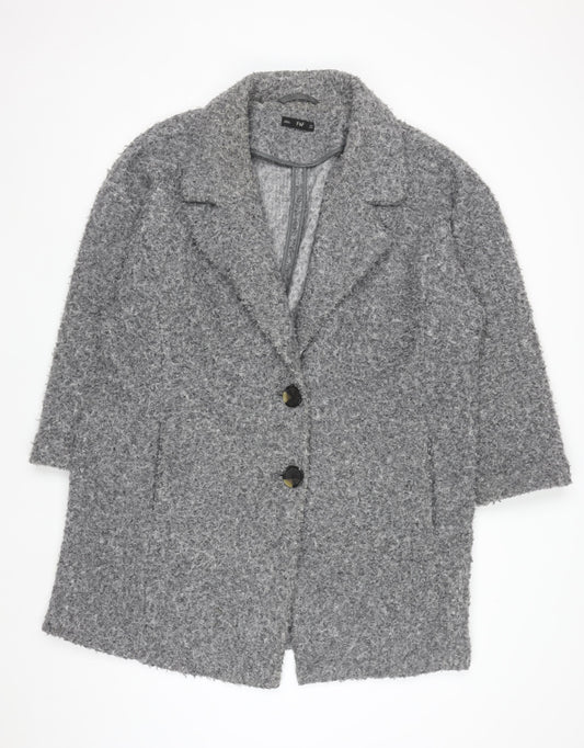 F&F Women’s Grey Textured Mid-Length Overcoat Size 18