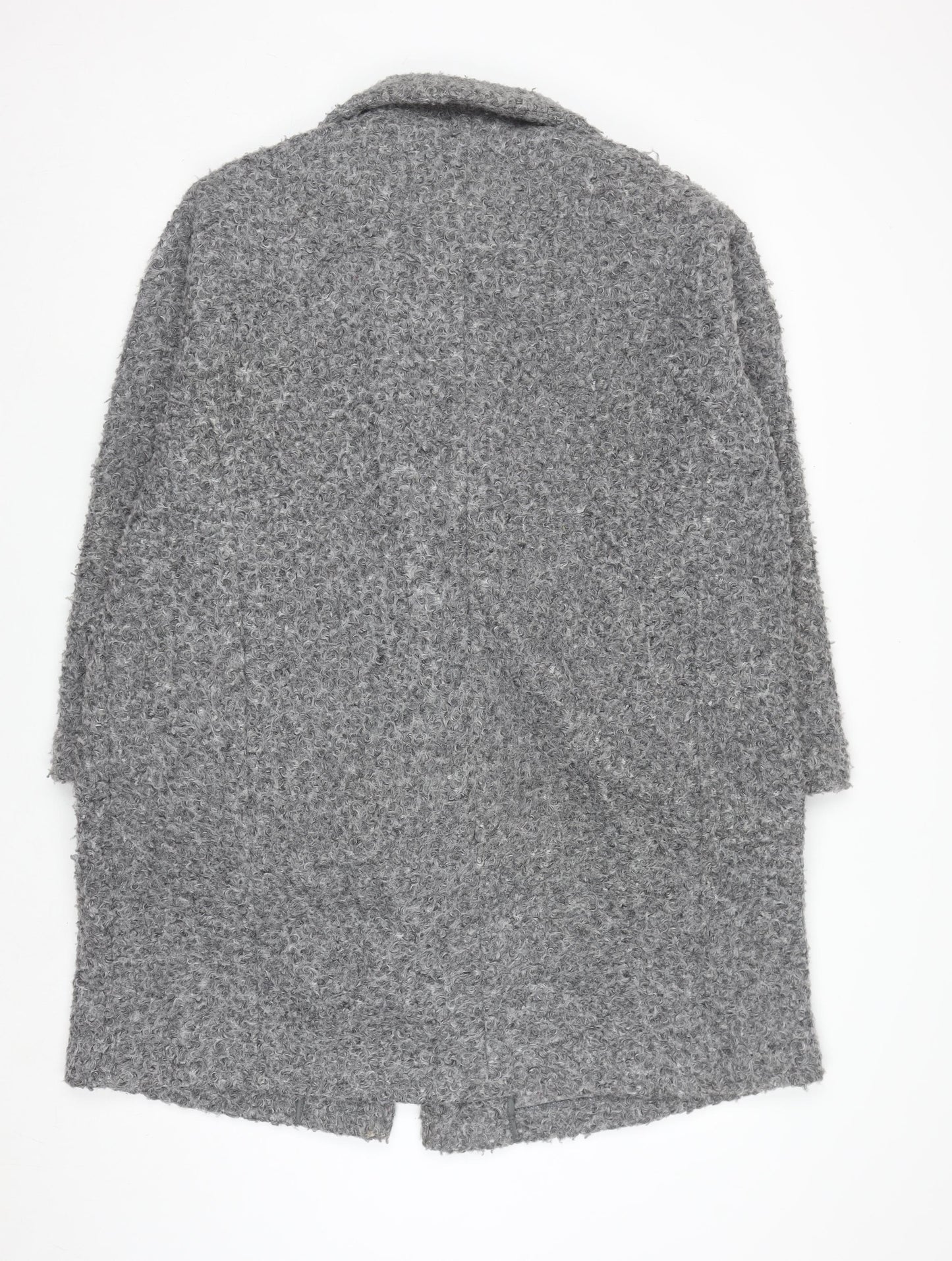 F&F Women’s Grey Textured Mid-Length Overcoat Size 18