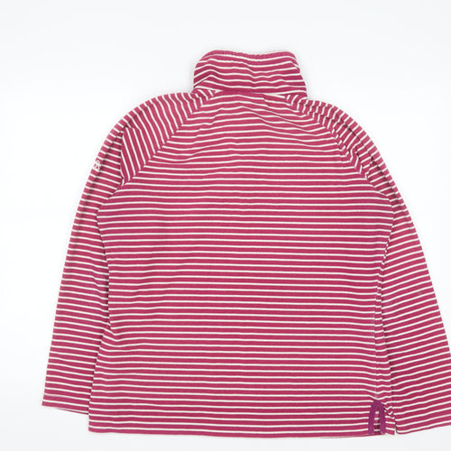 Craghoppers Women Pink Stripe 1/4 Zip Pullover Sweatshirt UK 16