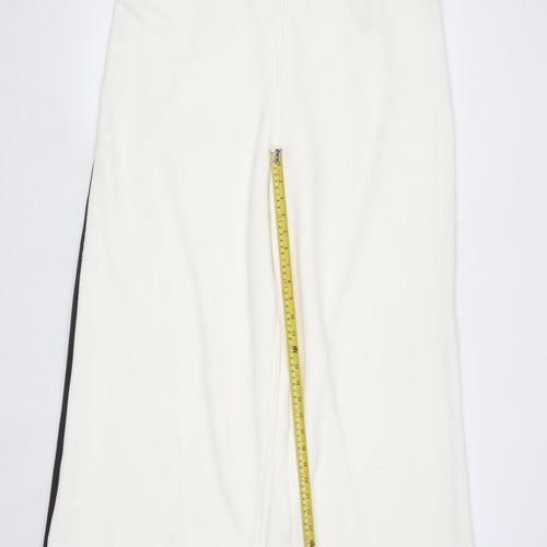 Marks and Spencer Women's Ivory Wide-Leg Trousers Size 18 Short