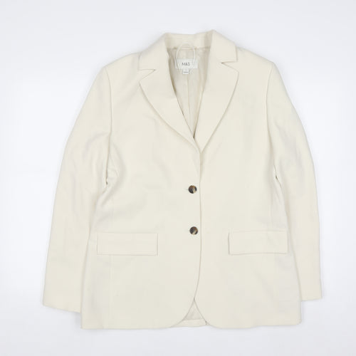 Marks and Spencer Women’s Ivory Size 12 Single-Breasted Blazer