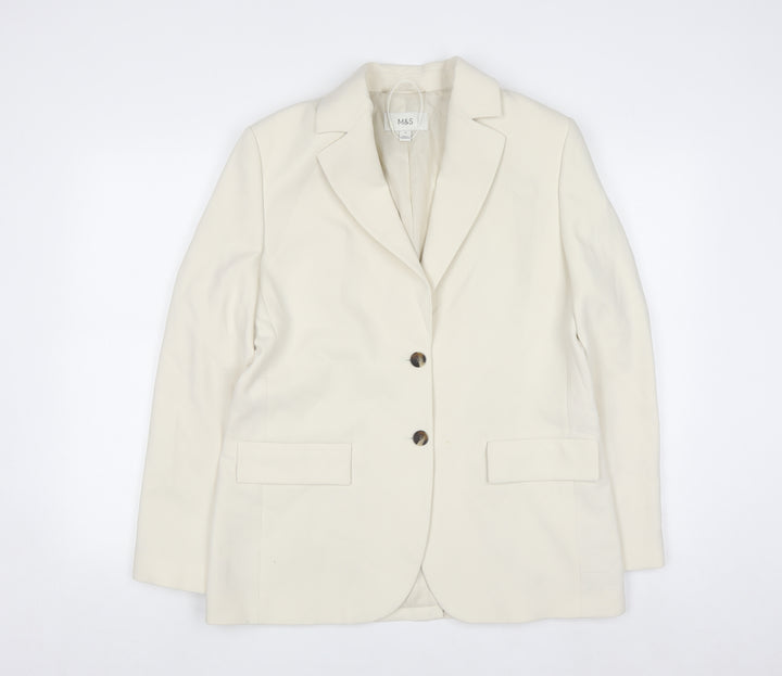 Marks and Spencer Women’s Ivory Size 12 Single-Breasted Blazer