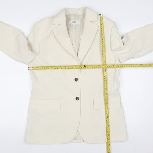 Marks and Spencer Women’s Ivory Size 12 Single-Breasted Blazer