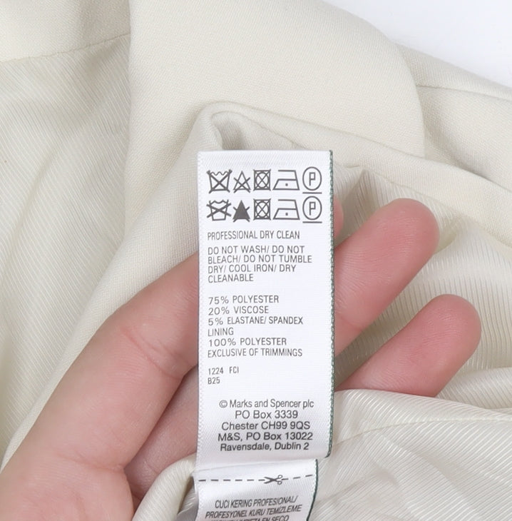 Marks and Spencer Women’s Ivory Size 12 Single-Breasted Blazer