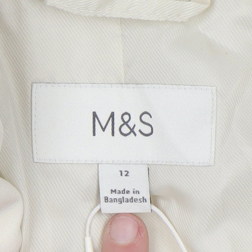 Marks and Spencer Women’s Ivory Size 12 Single-Breasted Blazer