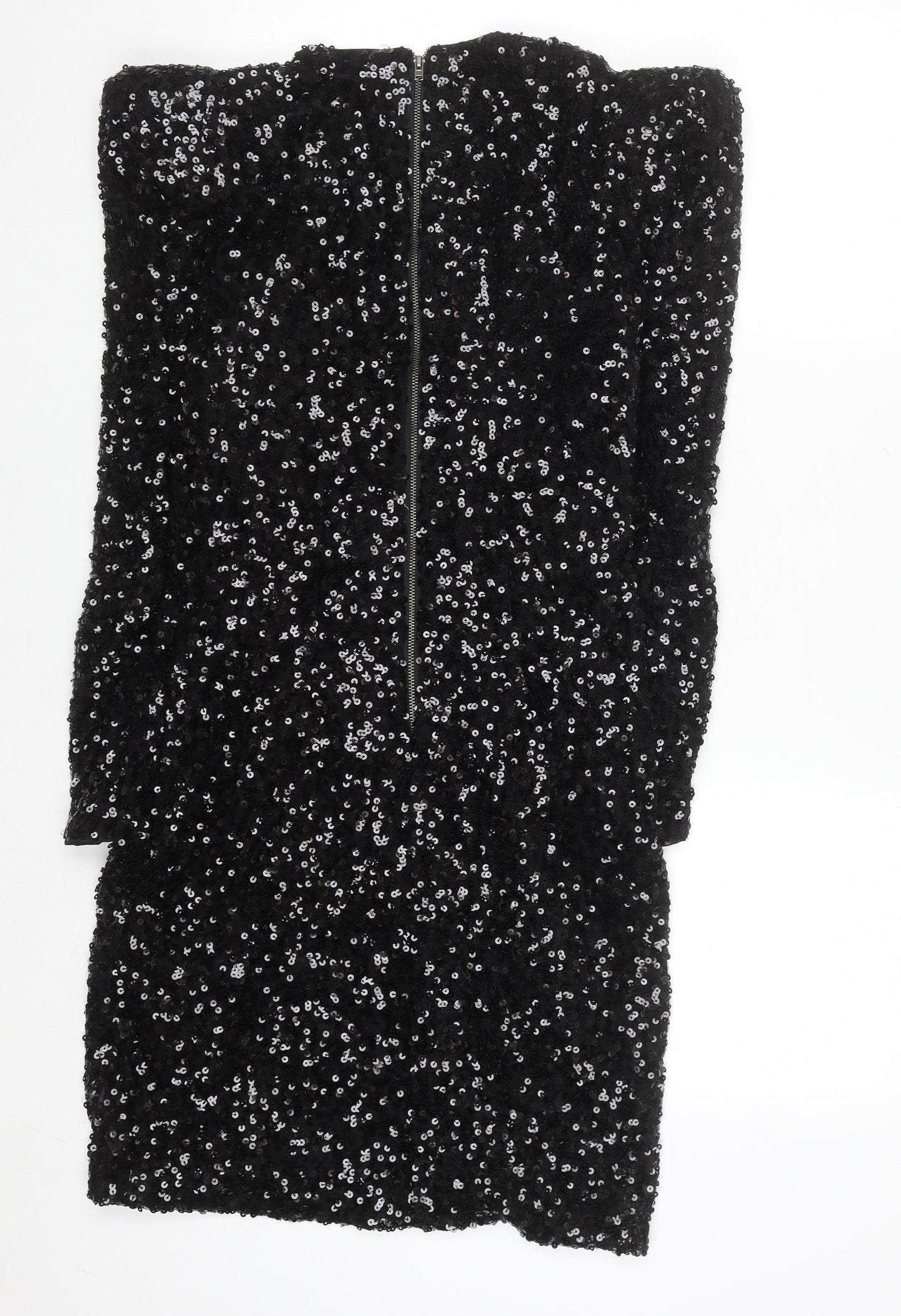 French Connection Women Black Sequin Bodycon Dress Size 10