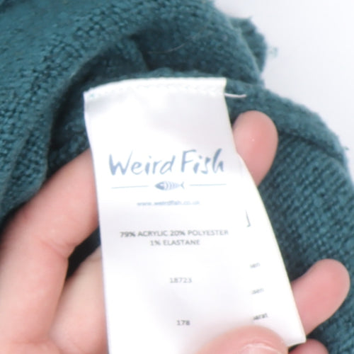 Weird Fish Women's Green Fair Isle Crew Neck Jumper Size 20