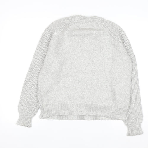 Marks and Spencer Women's Grey Cable-Knit Jumper Medium