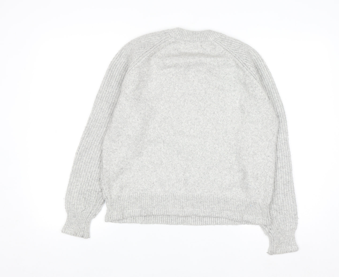 Marks and Spencer Women's Grey Cable-Knit Jumper Medium