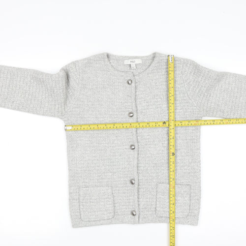 Marks and Spencer Women's Grey Knit Button Cardigan Small