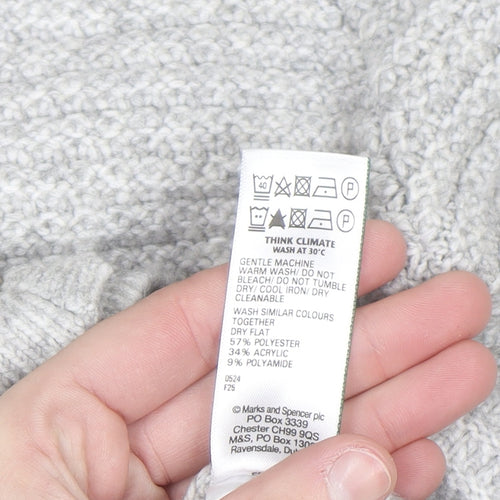 Marks and Spencer Women's Grey Knit Button Cardigan Small