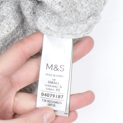 Marks and Spencer Women's Grey Knit Button Cardigan Small