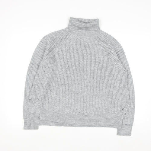 Replay Womens Grey Roll Neck Chunky Knit Jumper Size M