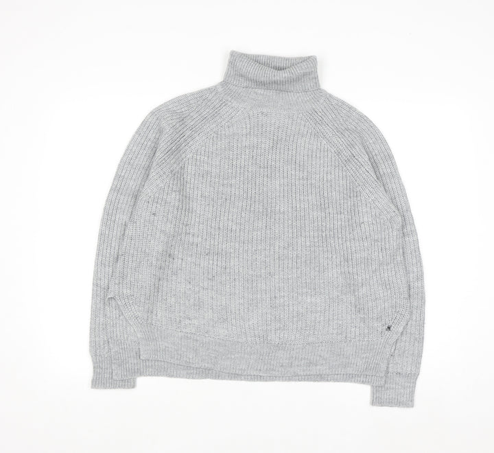 Replay Womens Grey Roll Neck Chunky Knit Jumper Size M