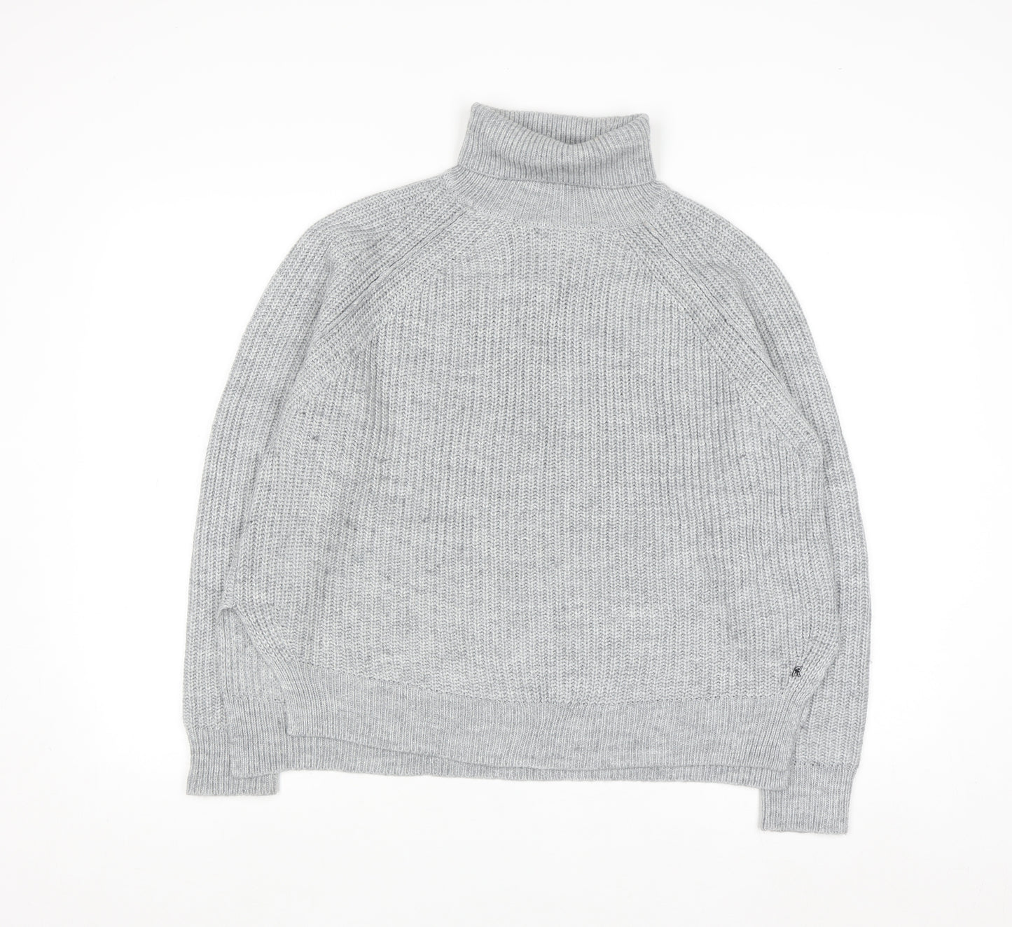 Replay Womens Grey Roll Neck Chunky Knit Jumper Size M