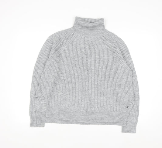 Replay Womens Grey Roll Neck Chunky Knit Jumper Size M