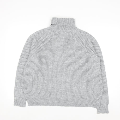 Replay Womens Grey Roll Neck Chunky Knit Jumper Size M