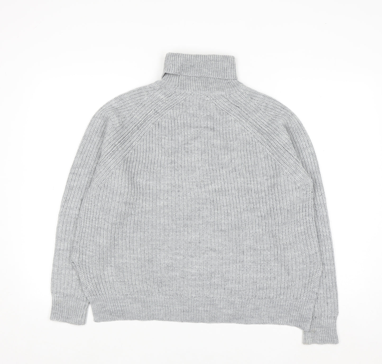 Replay Womens Grey Roll Neck Chunky Knit Jumper Size M