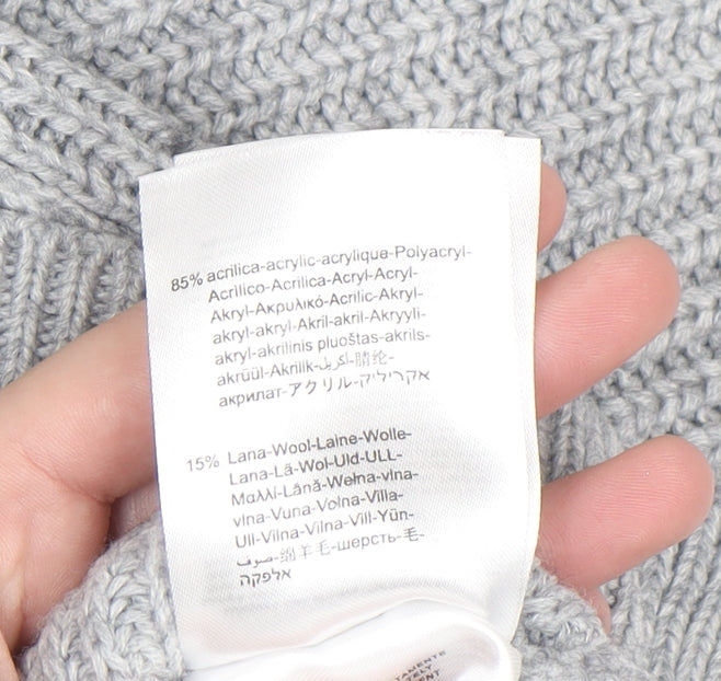 Replay Womens Grey Roll Neck Chunky Knit Jumper Size M