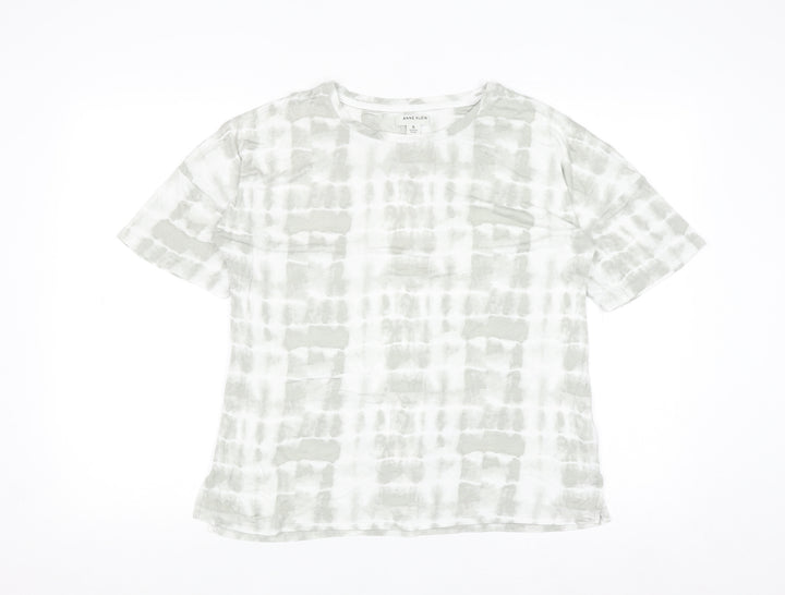 Anne Klein Women's Grey Tie Dye Rayon Short Sleeve T-Shirt Size S