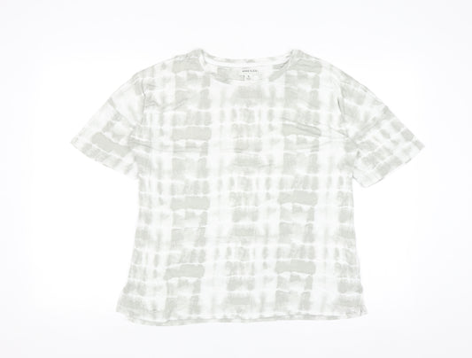 Anne Klein Women's Grey Tie Dye Rayon Short Sleeve T-Shirt Size S