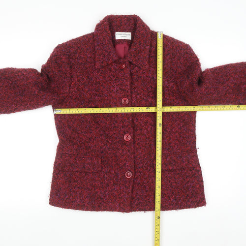 Charles Gray Women’s Red Wool Tweed Blazer Jacket Size 12