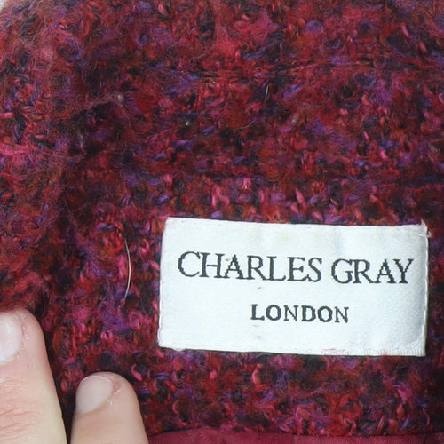 Charles Gray Women’s Red Wool Tweed Blazer Jacket Size 12