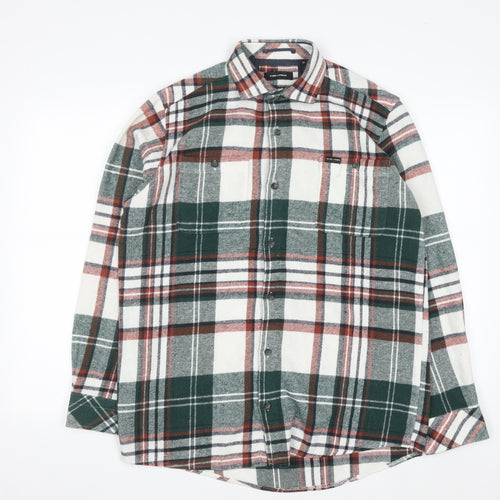 Guide London Men's Multicoloured Flannel Plaid Button-Up Shirt M