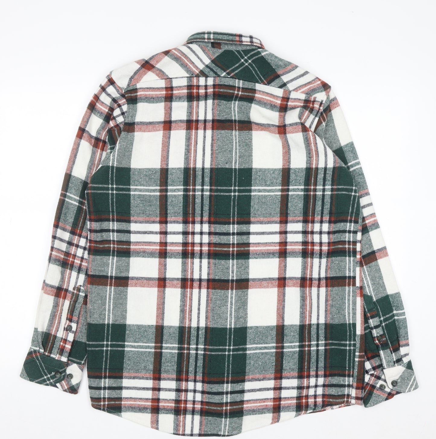 Guide London Men's Multicoloured Flannel Plaid Button-Up Shirt M