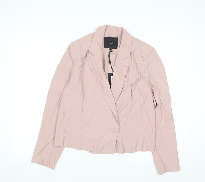 Y.A.S Womens Pink Short Blazer Jacket Size S Viscose Blend