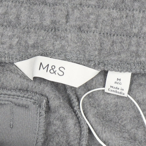 Marks and Spencer Men's Grey Fleece Sweatpants M Regular Fit