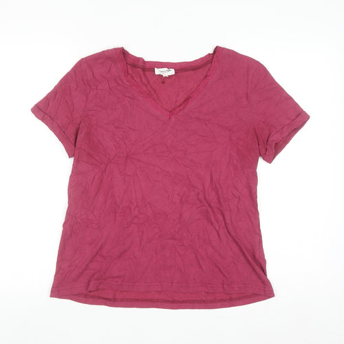 Grace & Mila Women’s Pink Cotton Blend V-Neck Short Sleeve T-Shirt M