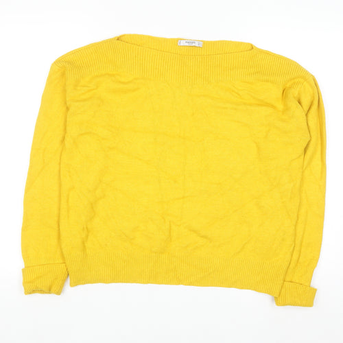 Mango Women Yellow Knit Pullover Jumper Size 10