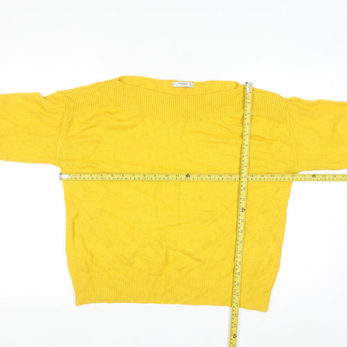 Mango Women Yellow Knit Pullover Jumper Size 10