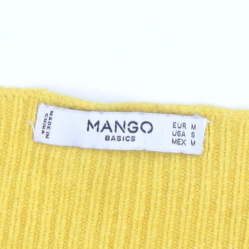 Mango Women Yellow Knit Pullover Jumper Size 10