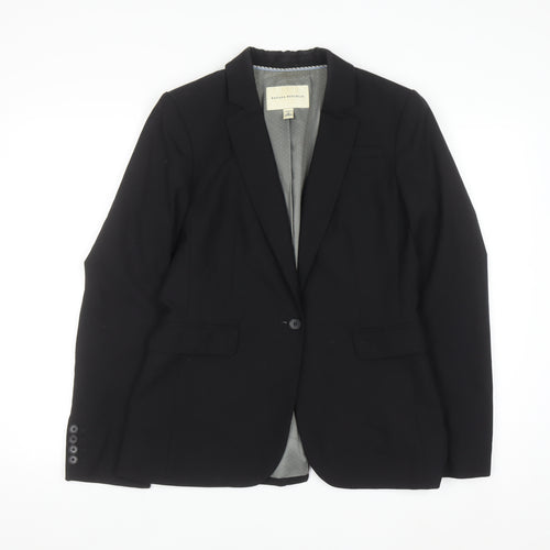 Banana Republic Women’s Black Wool Blazer Size 12 Slim Classic Fit